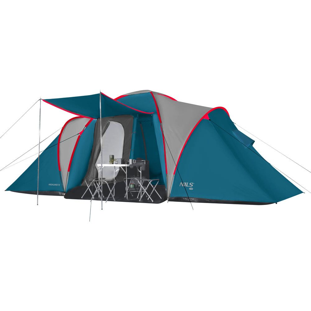 zelt-4-personen-2-schlafkabinen-687vlu-1.jpg NILS CAMP Tunnelzelt Familienzelt Gruppenzelt Campingzelt, Personen: 4 (Spar Set, 1 tlg., 450 x 210 cm wasserdicht), 4000 mm Wassersäule, 2 ... – Bild 1