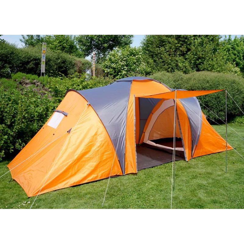zelt-4-personen-wasserdicht-075qra-1.jpg Campingzelt Loksa, 4 Mann Zelt Kuppelzelt Igluzelt Festival Zelt, 4 Personen ~ orange – Bild 1