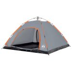 VidaXL Schnellaufbau Zelt für 5–6 Personen grau/orange