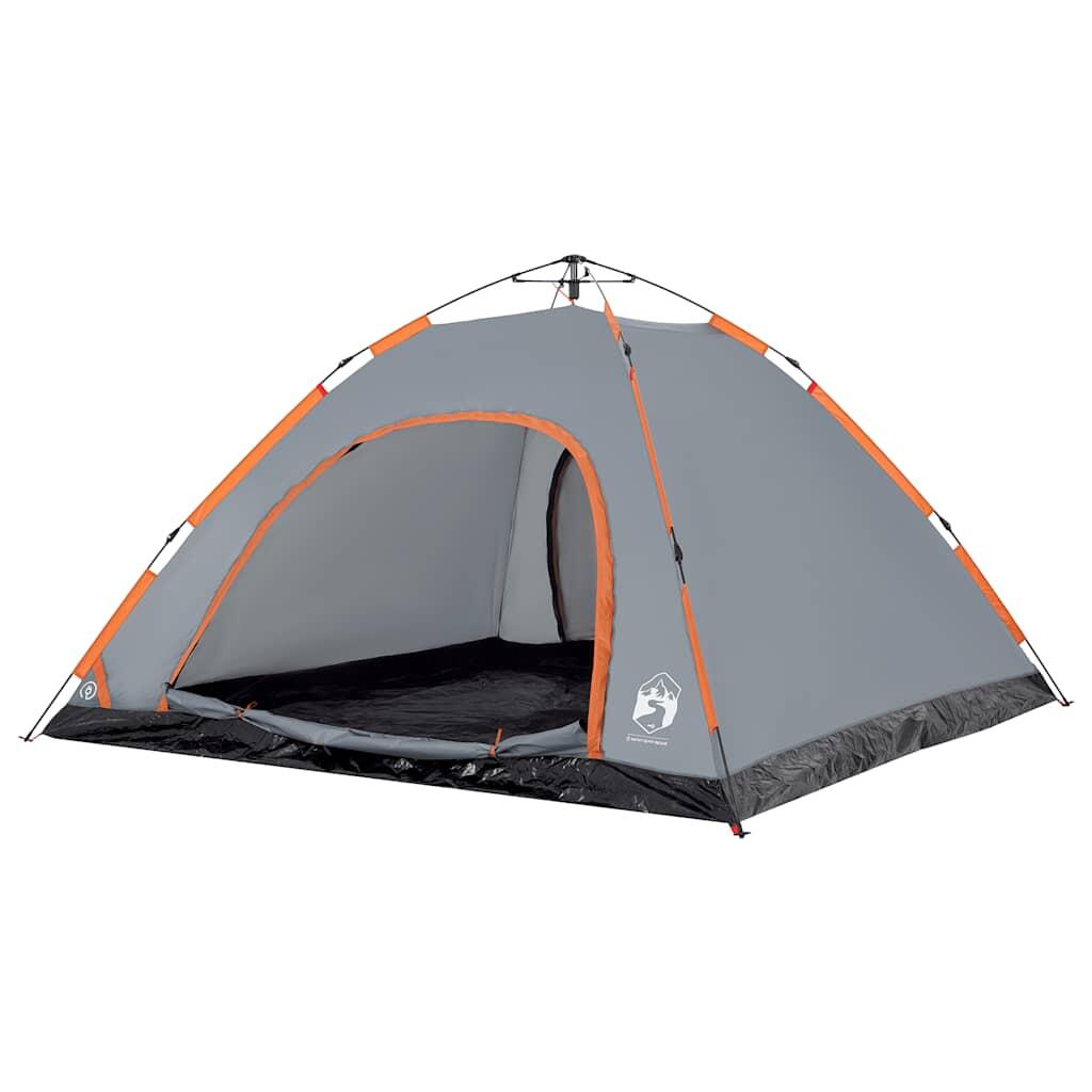 zelt-schnellaufbau-405zrm-1.jpg VidaXL Schnellaufbau Zelt für 5–6 Personen grau/orange – Bild 1