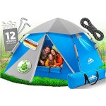 ELONEO Wurfzelt, 2 4 Personen Pop Up Zelt wasserdichtes Campingzelt schnellaufbau Zelt, Blau/Grau