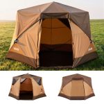VEVOR Campingzelt 6 Personen, Pop Up Zelt mit Regenschutz & Netzfenstern, Schnellaufbau in 60 Sekunden, Tragbares Zelt mit Tragetasche für Familien Camping & Wanderungen, 330x213x204 cm | VEVOR DE