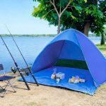 2 4 Personen Schnellaufbau Campingzelt, leichtes automatisches faltbares tragbares Sonnenschutzzelt, geeignet für Angeln, Wandern, Outdoor, Indoor, Zuhause, Familien Camping, Picknick, Hinterhof, Garten, Strand, Sonnenschutz, schneller Aufbau ...