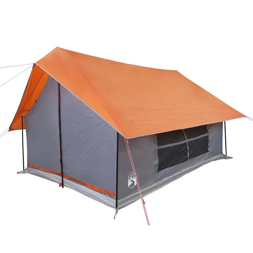 zelt-wasserdicht-167zqi-1.jpg Vidaxl 5 Personen Zelt Wasserdicht in Grau und Orange – Bild 1