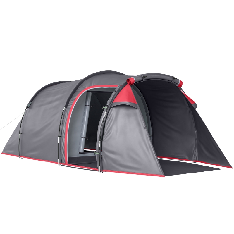 zelt-wasserdicht-231ytr-1.jpg Outsunny Campingzelt, Wurfzelt für 2 3 Personen, Vorraum & Schlafbereich, wasserdicht, 426 x 206 x 154 cm, Grau | Aosom.de – Bild 1