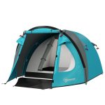 Outsunny Camping Zelt 2 4 Personen, familien Dome Zelt wasserdicht, mit Fenstern, Tasche, Tragetasche Himmelblau | Aosom.de