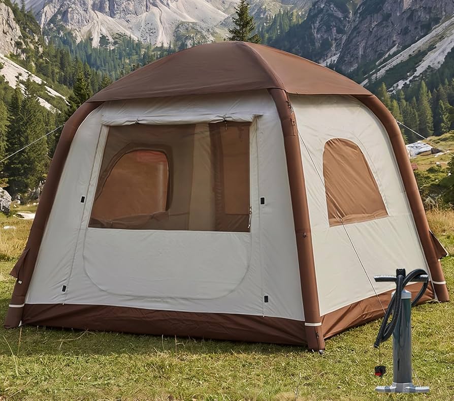 zelt-zum-aufpumpen-124phu-1.jpg Aufblasbares Campingzelt Hüttenzelt, 2 4 Personen Glamping Zelte Sonnenunterstand, einfacher Aufbau wasserdichte Outdoor Oxford Zelte, aufblasbares ... – Bild 1