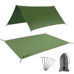 Zeltunterlage Wasserdicht, Bodenplane Zelt Unterlegplane Zelt Unterlage Zeltplane Campingzelt Plane Tarp mit 6 Ösen & 6 Heringe Ultraleicht, Kleines ...